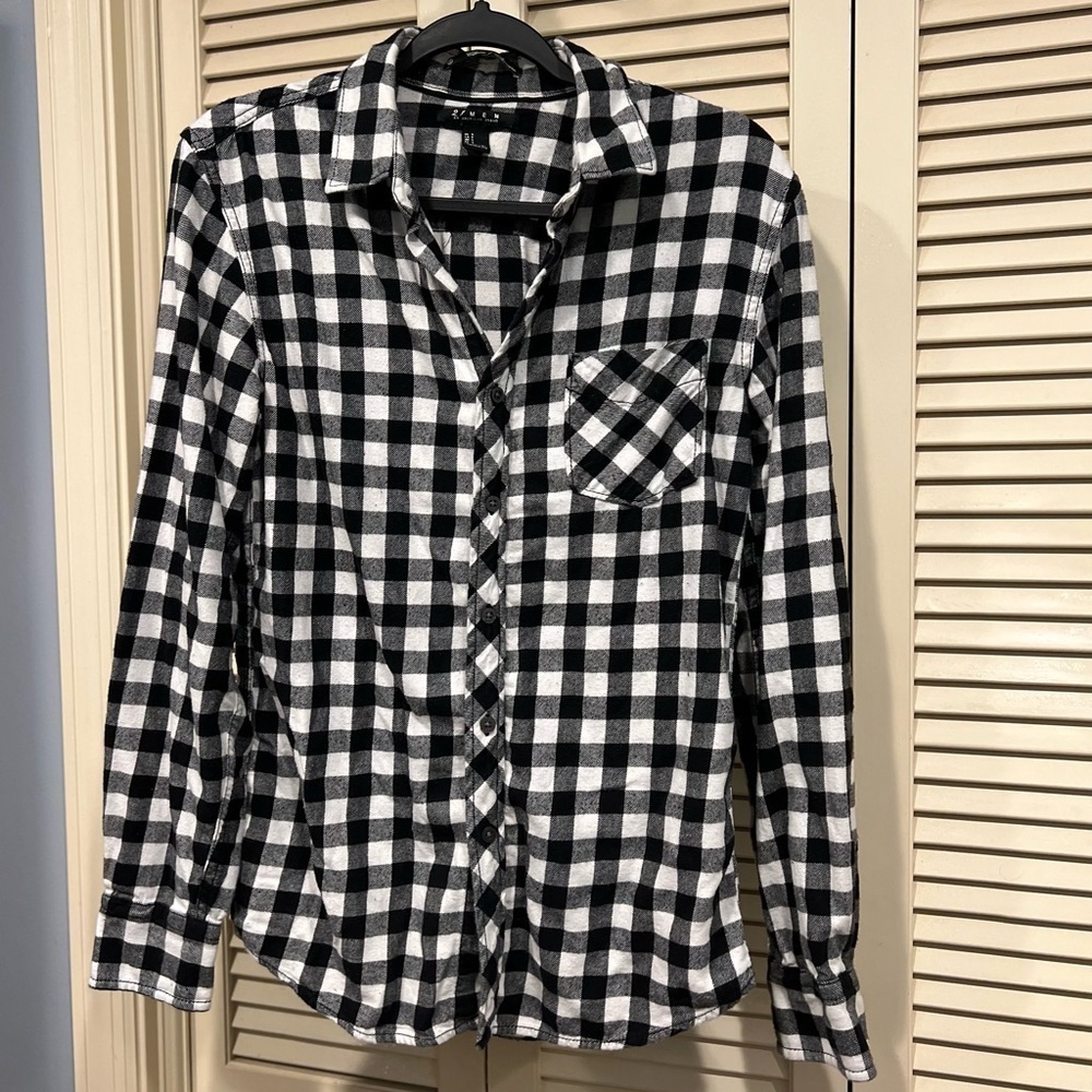 Black and White Checkered Button Down by 21Men - Size Small
